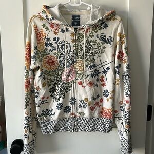 Colorful Lucky Brand zip up sweatshirt - size small